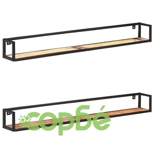 Рафтове за стена, 2 бр, 160 см, регенерирано дърво масив ➤ топ цена ➤ sorbe.bg