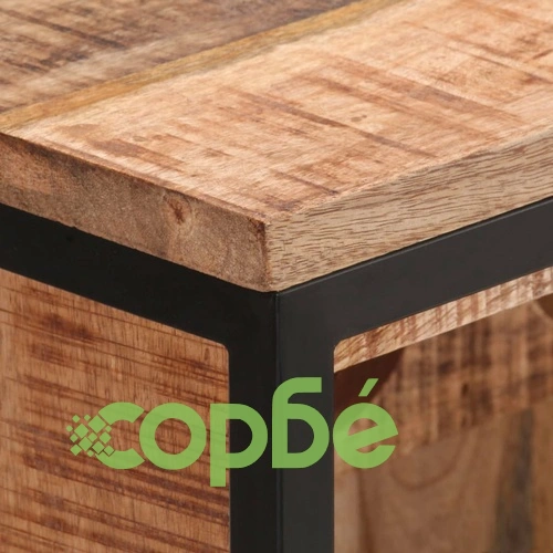 Шкаф за вино, 62x33x78,5 см, грубо мангово дърво ➤ топ цена ➤ sorbe.bg