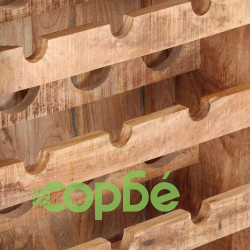 Шкаф за вино, 62x33x78,5 см, грубо мангово дърво ➤ топ цена ➤ sorbe.bg