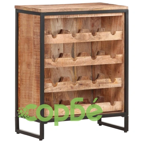 Шкаф за вино, 62x33x78,5 см, грубо мангово дърво ➤ топ цена ➤ sorbe.bg