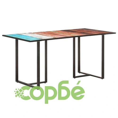 Трапезна маса, 160 см, регенерирано дърво масив ➤ топ цена ➤ sorbe.bg