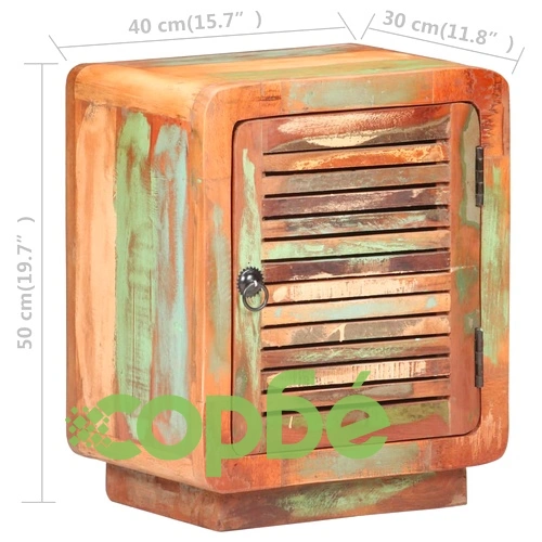 Нощно шкафче, 40х30х50 см, регенерирано дърво масив ➤ топ цена ➤ sorbe.bg