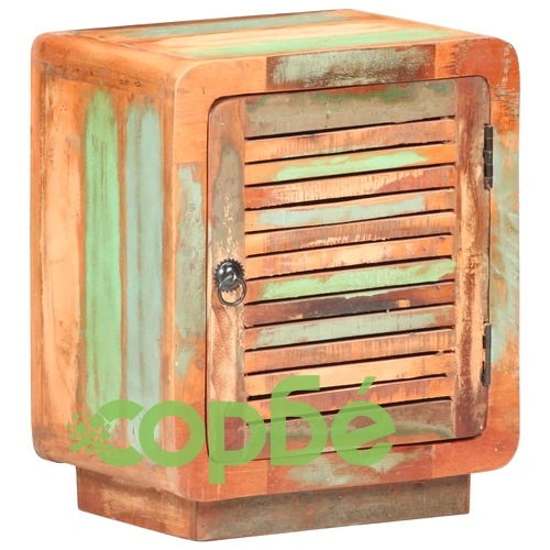 Нощно шкафче, 40х30х50 см, регенерирано дърво масив ➤ топ цена ➤ sorbe.bg