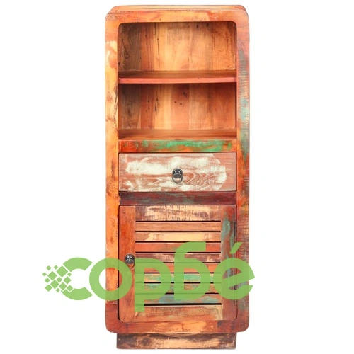 Висок шкаф, 45x32x110 см, регенерирано дърво масив ➤ топ цена ➤ sorbe.bg