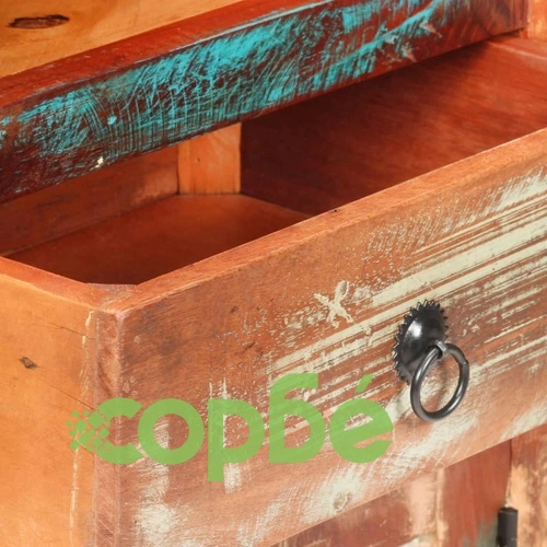 Висок шкаф, 45x32x110 см, регенерирано дърво масив ➤ топ цена ➤ sorbe.bg