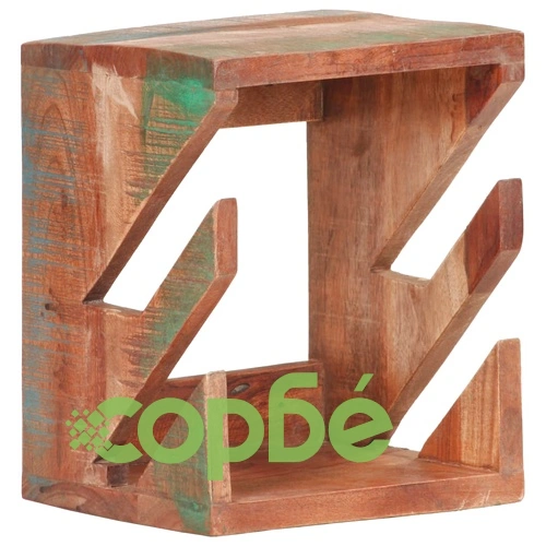 Стенна стойка за скейтборд 25x20x30 см регенерирано дърво масив ➤ топ цена ➤ sorbe.bg
