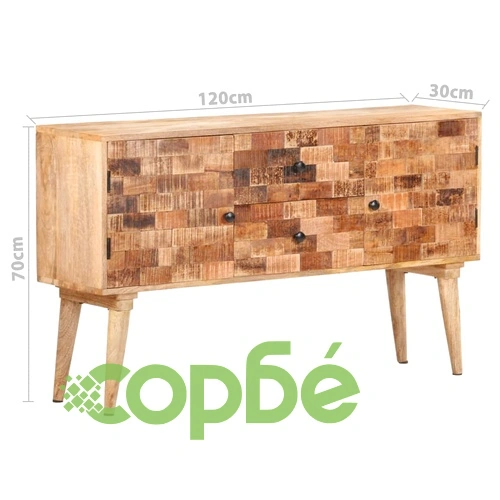 Бюфет, 120x30x70 см, мангово дърво масив ➤ топ цена ➤ sorbe.bg