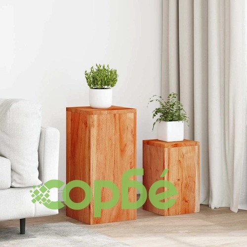 Стойки за растения, 2 бр, масивно акациево дърво ➤ топ цена ➤ sorbe.bg