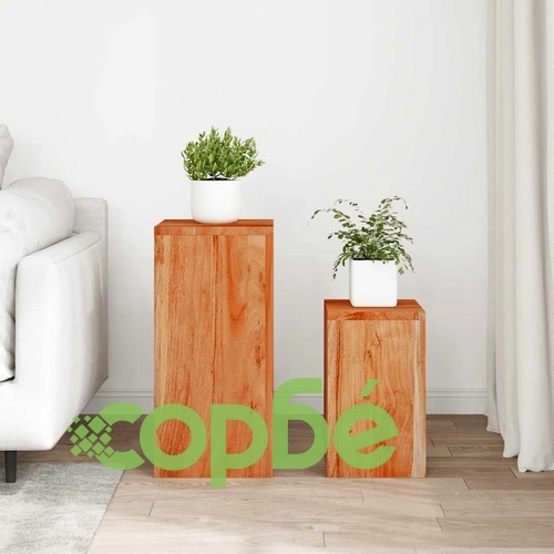 Стойки за растения, 2 бр, масивно акациево дърво ➤ топ цена ➤ sorbe.bg