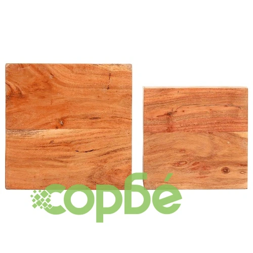 Стойки за растения, 2 бр, масивно акациево дърво ➤ топ цена ➤ sorbe.bg