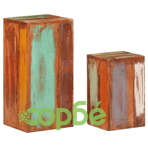 Стойки за растения, 2 бр, масивно регенерирано дърво  ➤ топ цена ➤ sorbe.bg