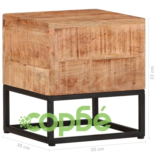 Странична маса, 30x30x33 см, грубо мангово дърво ➤ топ цена ➤ sorbe.bg