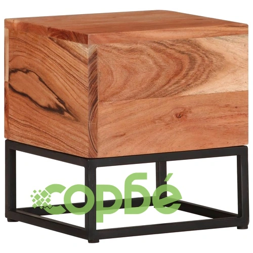 Странична маса, 30x30x33 см, акациево дърво масив ➤ топ цена ➤ sorbe.bg