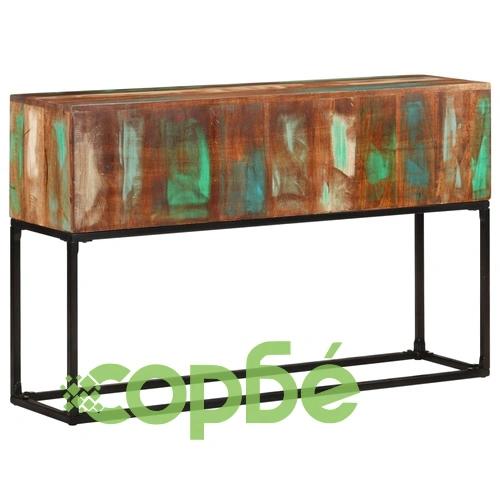 Конзолна маса, 120x30x75 cм, регенерирано дърво масив ➤ топ цена ➤ sorbe.bg