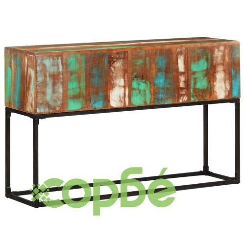 Конзолна маса, 120x30x75 cм, регенерирано дърво масив ➤ топ цена ➤ sorbe.bg