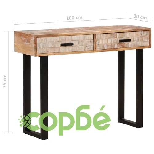 Конзолна маса, 100x30x75 см, мангово дърво масив ➤ топ цена ➤ sorbe.bg