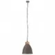 Индустриална пенделна лампа сива желязо и дърво масив 35 см E27