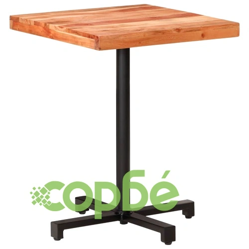 Бистро маса, квадратна, 60x60x75 cм, акациево дърво масив ➤ топ цена ➤ sorbe.bg