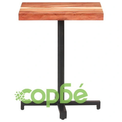 Бистро маса, квадратна, 60x60x75 cм, акациево дърво масив ➤ топ цена ➤ sorbe.bg