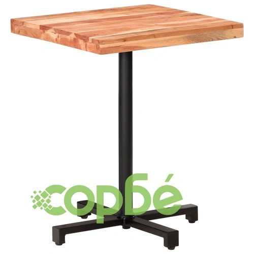 Бистро маса, квадратна, 60x60x75 cм, акациево дърво масив ➤ топ цена ➤ sorbe.bg