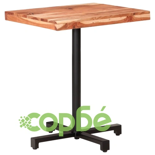 Бистро маса, квадратна, 60x60x75 cм, акациево дърво масив ➤ топ цена ➤ sorbe.bg