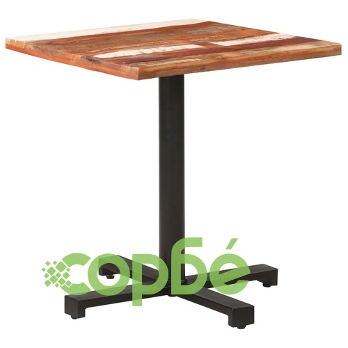 Бистро маса, квадратна, 70x70x75 cм, регенерирано дърво масив ➤ топ цена ➤ sorbe.bg