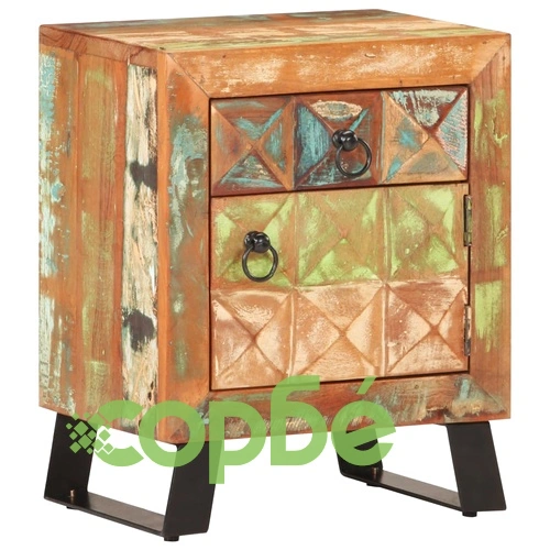 Нощно шкафче, 40х30х50 см, регенерирано дърво масив ➤ топ цена ➤ sorbe.bg