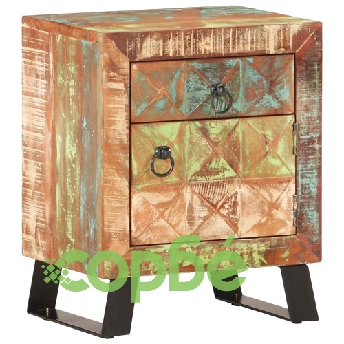 Нощно шкафче, 40х30х50 см, регенерирано дърво масив ➤ топ цена ➤ sorbe.bg