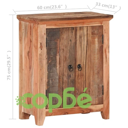 Бюфет, 60x33x75 см, акациево дърво масив и регенерирано дърво ➤ топ цена ➤ sorbe.bg