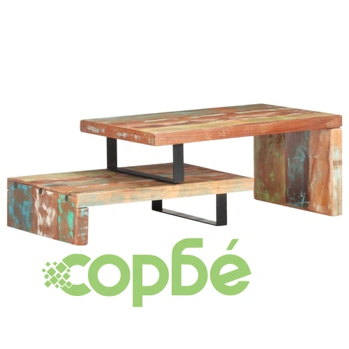 Комплект маси за кафе, 2 части, регенерирано дърво масив ➤ топ цена ➤ sorbe.bg