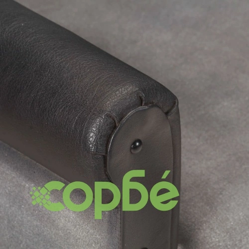 Фотьойл, черен, естествена кожа и канава ➤ топ цена ➤ sorbe.bg