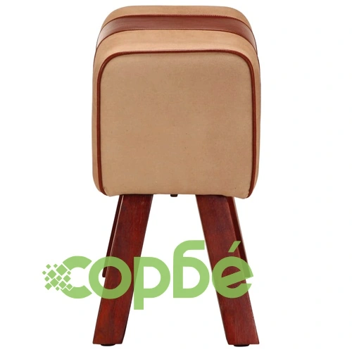 Пейка гимнастическа 58 см кафява естествена кожа и манго масив ➤ топ цена ➤ sorbe.bg