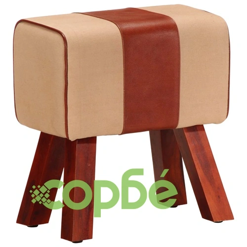 Пейка гимнастическа 38 см кафява естествена кожа и манго масив ➤ топ цена ➤ sorbe.bg