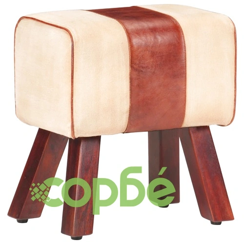 Пейка гимнастическа 38 см кафява естествена кожа и манго масив ➤ топ цена ➤ sorbe.bg