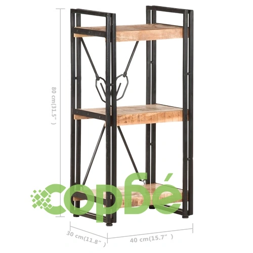 Библиотека с 3 рафта, 40x30x80 см, манго масив ➤ топ цена ➤ sorbe.bg