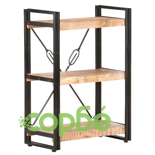 Библиотека с 3 рафта, 60x30x80 см, манго масив ➤ топ цена ➤ sorbe.bg