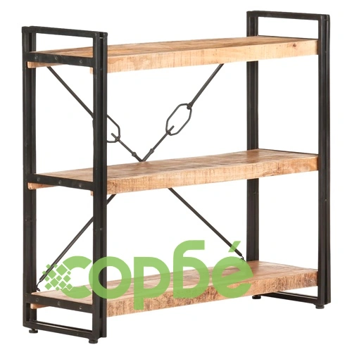 Библиотека с 3 рафта, 90x30x80 см, манго масив ➤ топ цена ➤ sorbe.bg