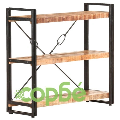 Библиотека с 3 рафта, 90x30x80 см, манго масив ➤ топ цена ➤ sorbe.bg