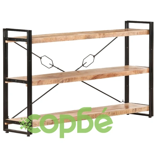 Библиотека с 3 рафта, 140x30x80 см, манго масив ➤ топ цена ➤ sorbe.bg