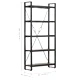 Библиотека с 5 рафта, черна, 90x30x180 см, манго масив