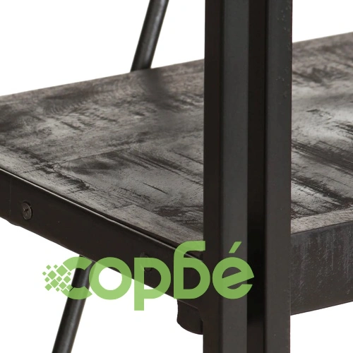 Библиотека с 5 рафта, черна, 60x30x180 см, манго масив ➤ топ цена ➤ sorbe.bg