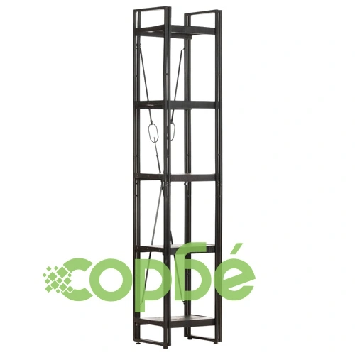 Библиотека с 5 рафта, черна, 40x30x180 см, манго масив ➤ топ цена ➤ sorbe.bg