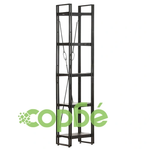 Библиотека с 5 рафта, черна, 40x30x180 см, манго масив ➤ топ цена ➤ sorbe.bg