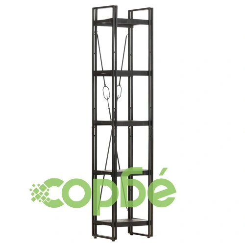 Библиотека с 5 рафта, черна, 40x30x180 см, манго масив ➤ топ цена ➤ sorbe.bg