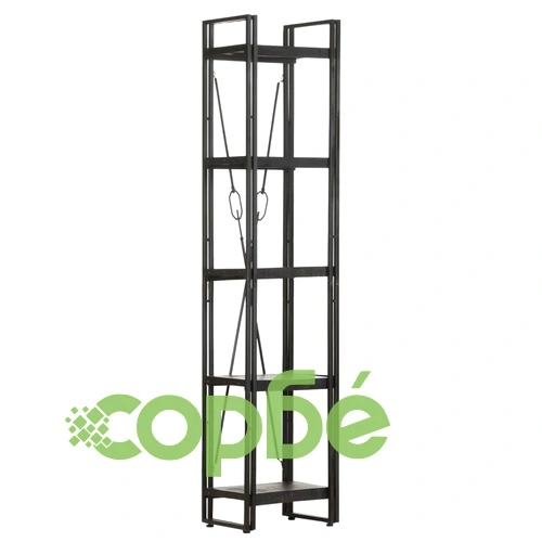 Библиотека с 5 рафта, черна, 40x30x180 см, манго масив ➤ топ цена ➤ sorbe.bg