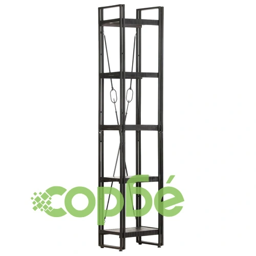 Библиотека с 5 рафта, черна, 40x30x180 см, манго масив ➤ топ цена ➤ sorbe.bg