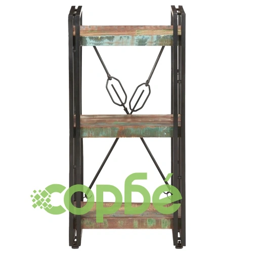 Библиотека с 3 рафта, 40x30x80 см, регенерирано дърво масив ➤ топ цена ➤ sorbe.bg