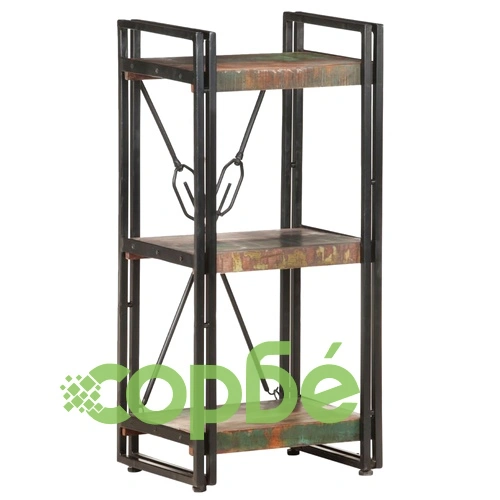 Библиотека с 3 рафта, 40x30x80 см, регенерирано дърво масив ➤ топ цена ➤ sorbe.bg