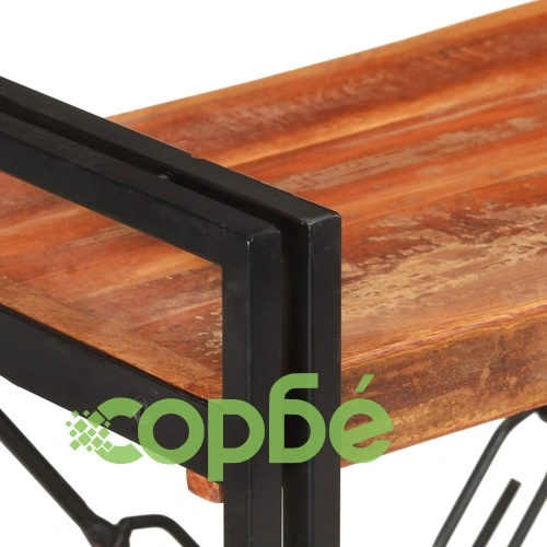 Библиотека с 3 рафта, 60x30x80 см, регенерирано дърво масив ➤ топ цена ➤ sorbe.bg