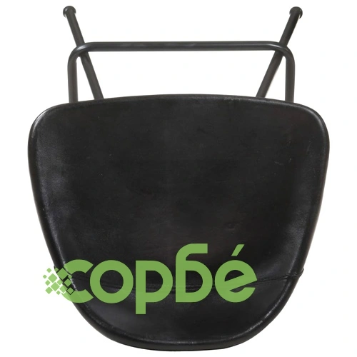 Бар табуретки, 2 бр, черни, естествена кожа ➤ топ цена ➤ sorbe.bg